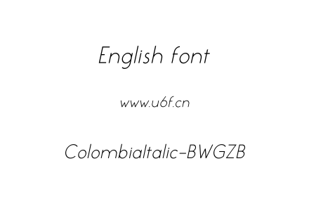 字体-ColombiaItalic-BWGZB.ttf